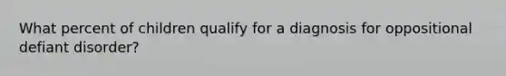 What percent of children qualify for a diagnosis for oppositional defiant disorder?