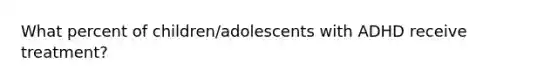 What percent of children/adolescents with ADHD receive treatment?