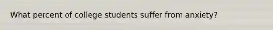 What percent of college students suffer from anxiety?