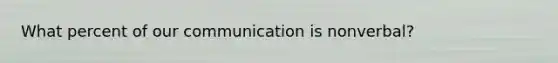 What percent of our communication is nonverbal?