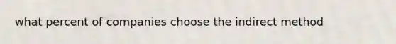 what percent of companies choose the indirect method