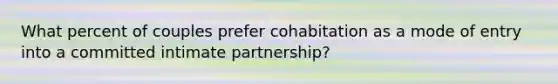 What percent of couples prefer cohabitation as a mode of entry into a committed intimate partnership?