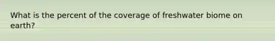 What is the percent of the coverage of freshwater biome on earth?