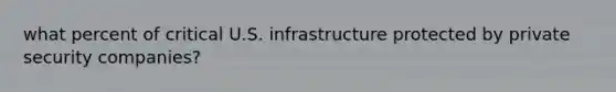 what percent of critical U.S. infrastructure protected by private security companies?