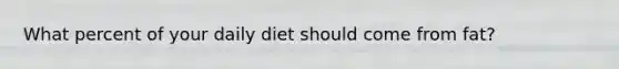 What percent of your daily diet should come from fat?