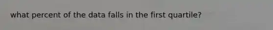 what percent of the data falls in the first quartile?