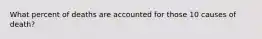 What percent of deaths are accounted for those 10 causes of death?