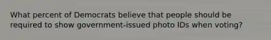 What percent of Democrats believe that people should be required to show government-issued photo IDs when voting?