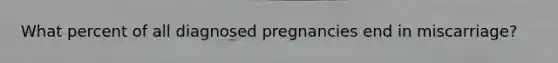 What percent of all diagnosed pregnancies end in miscarriage?