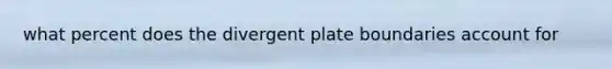 what percent does the divergent plate boundaries account for