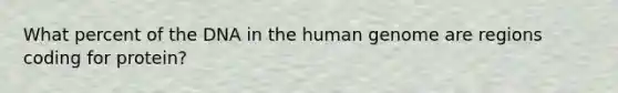 What percent of the DNA in the human genome are regions coding for protein?