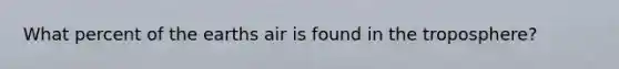 What percent of the earths air is found in the troposphere?