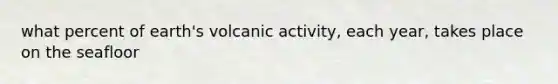 what percent of earth's volcanic activity, each year, takes place on the seafloor