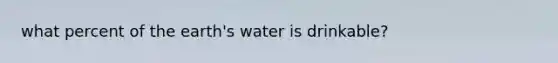 what percent of the earth's water is drinkable?