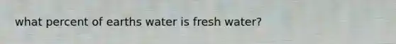 what percent of earths water is fresh water?