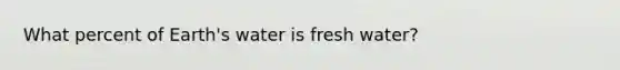 What percent of Earth's water is fresh water?