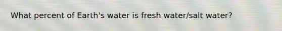 What percent of Earth's water is fresh water/salt water?