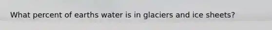 What percent of earths water is in glaciers and ice sheets?