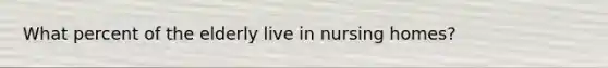 What percent of the elderly live in nursing homes?