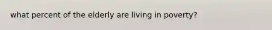 what percent of the elderly are living in poverty?