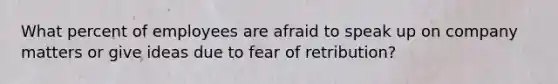 What percent of employees are afraid to speak up on company matters or give ideas due to fear of retribution?