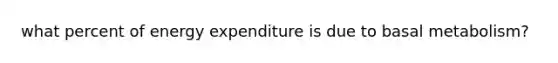 what percent of energy expenditure is due to basal metabolism?