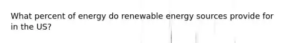 What percent of energy do renewable energy sources provide for in the US?