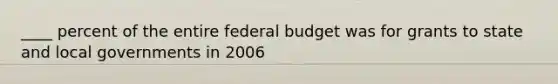 ____ percent of the entire federal budget was for grants to state and local governments in 2006