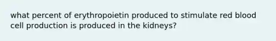 what percent of erythropoietin produced to stimulate red blood cell production is produced in the kidneys?