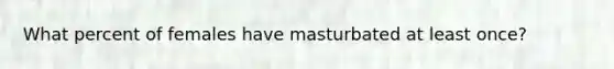 What percent of females have masturbated at least once?