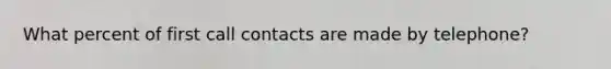 What percent of first call contacts are made by telephone?