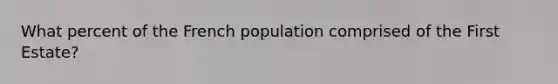 What percent of the French population comprised of the First Estate?