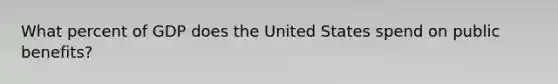 What percent of GDP does the United States spend on public benefits?