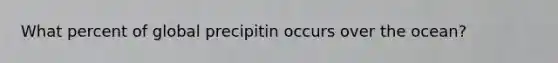 What percent of global precipitin occurs over the ocean?