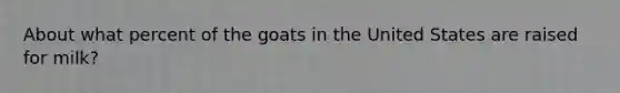 About what percent of the goats in the United States are raised for milk?