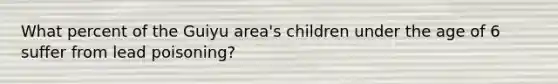 What percent of the Guiyu area's children under the age of 6 suffer from lead poisoning?