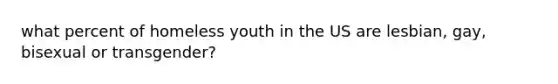 what percent of homeless youth in the US are lesbian, gay, bisexual or transgender?