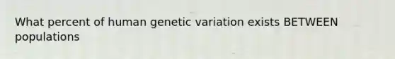 What percent of human genetic variation exists BETWEEN populations