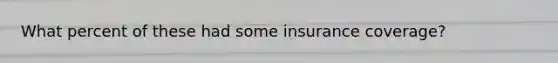 What percent of these had some insurance coverage?