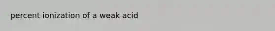 percent ionization of a weak acid