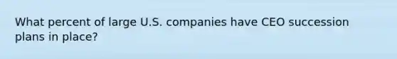 What percent of large U.S. companies have CEO succession plans in place?