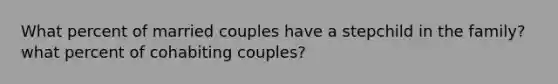 What percent of married couples have a stepchild in the family? what percent of cohabiting couples?