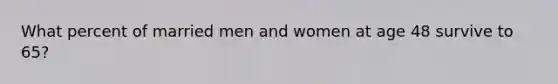 What percent of married men and women at age 48 survive to 65?