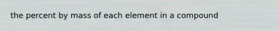 the percent by mass of each element in a compound