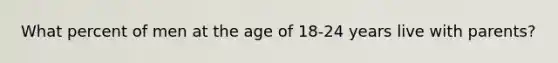 What percent of men at the age of 18-24 years live with parents?