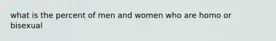 what is the percent of men and women who are homo or bisexual