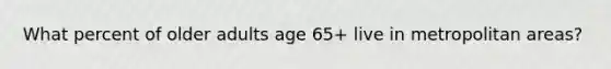 What percent of older adults age 65+ live in metropolitan areas?