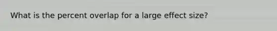 What is the percent overlap for a large effect size?