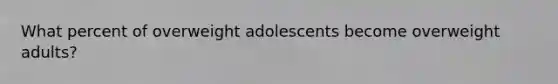 What percent of overweight adolescents become overweight adults?