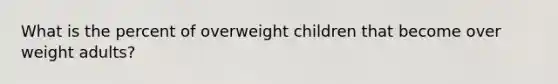 What is the percent of overweight children that become over weight adults?